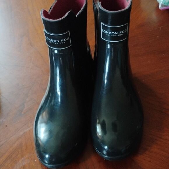 London Fog Black Rain Boots - Size: 8M     (1007) - Picture 1 of 6